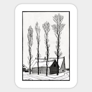 Winter (1920) by Julie de Graag Sticker